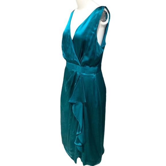 NWT Banana Republic women’s size 10 silk teal dress - Picture 2 of 8